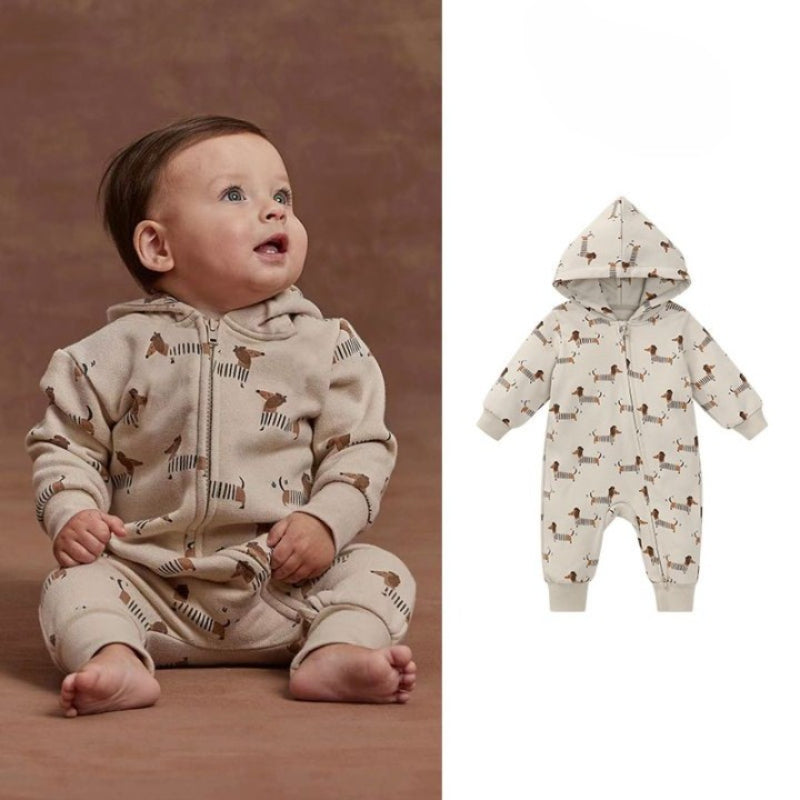 【BABY&KID】北欧風 犬柄オールインワンSK012506