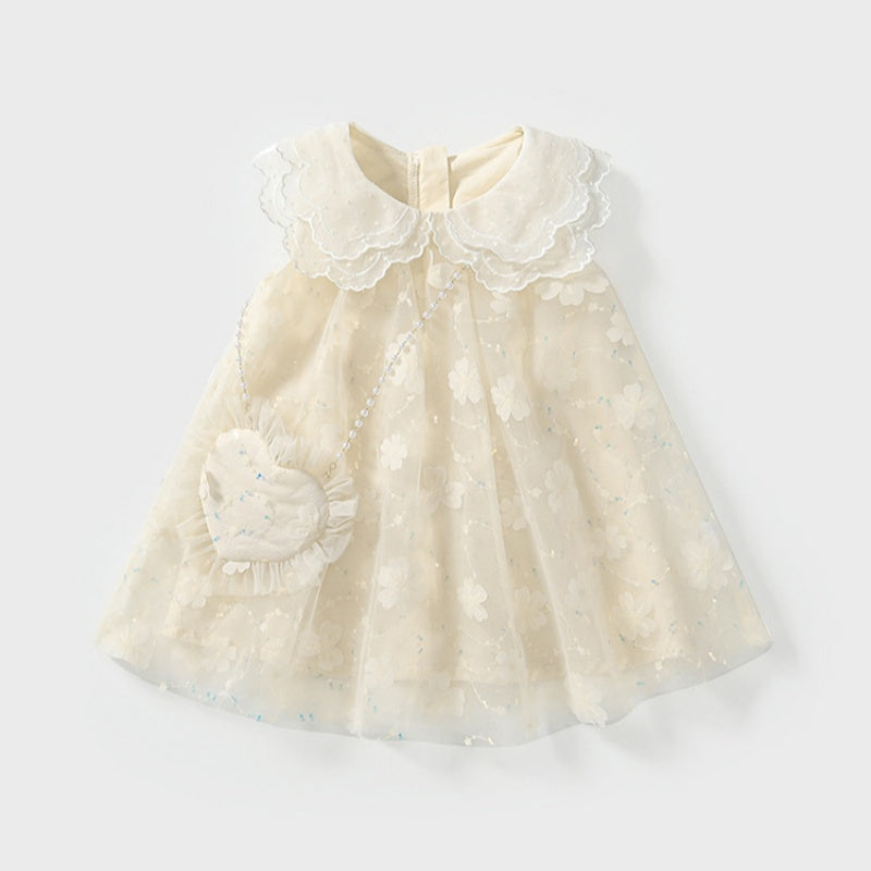 【BABY&KID】夏新作 チュール刺繍プリンセスワンピース&バッグSK091929