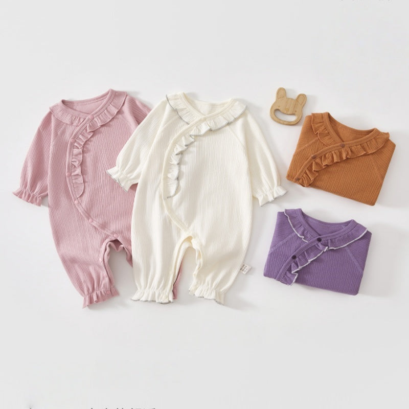 【BABY】北欧風フリルやわらかカバーオールSK102611