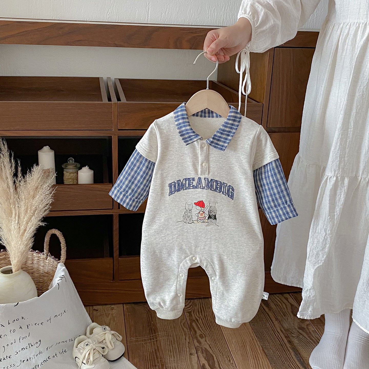 【BABY】フェイクレイヤードラグランカバーオールSK100409