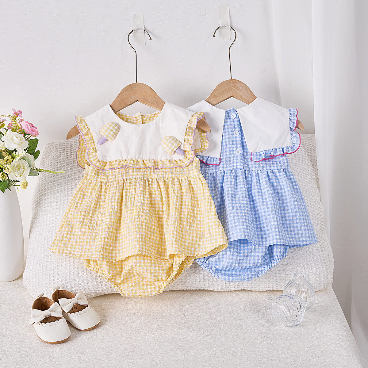 【BABY】夏新作 アイスクリームグリッドセットアップSK072310