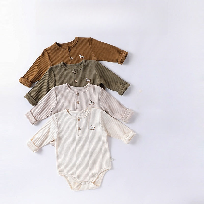 【BABY】北欧風ポニー刺繍ロンパースSK101307