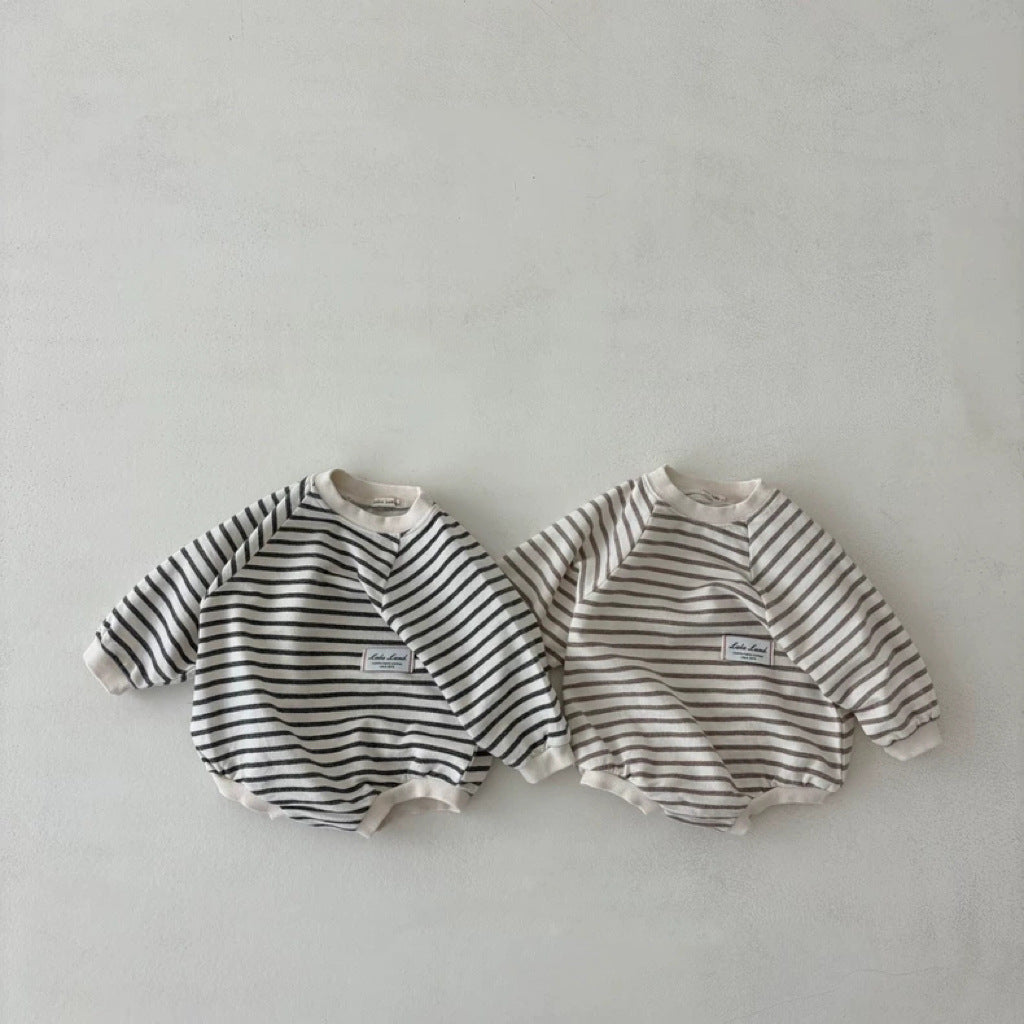 【BABY】ボーダー丸首ロンパースSK102630