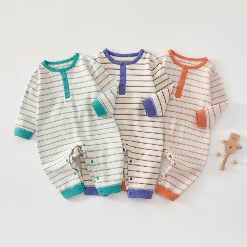 【BABY】北欧風レトロボーダーカバーオールSK102626