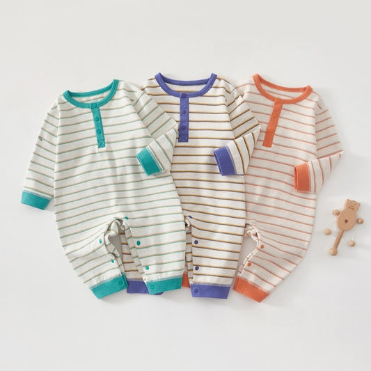 【BABY】北欧風レトロボーダーカバーオールSK102626