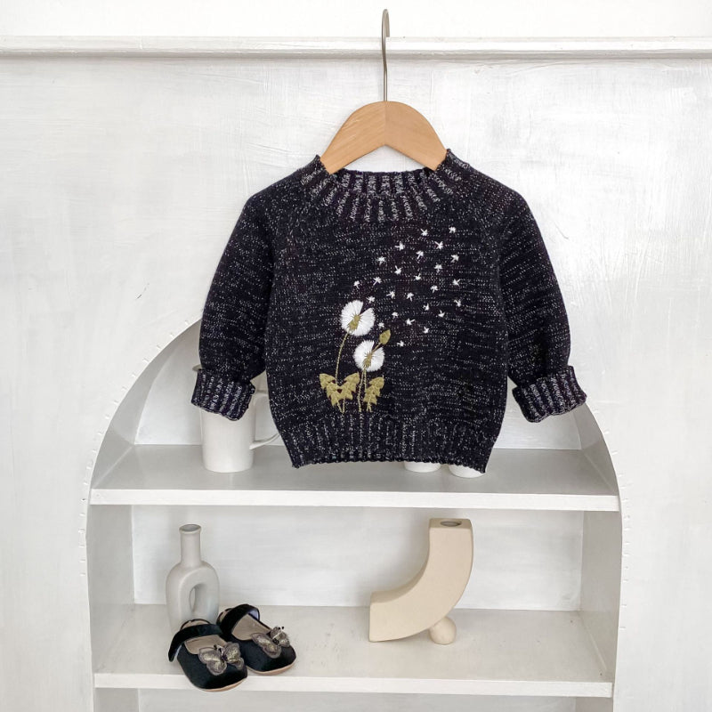 【BABY&KID】立体刺繍クルーネックプルオーバーニットSK100630