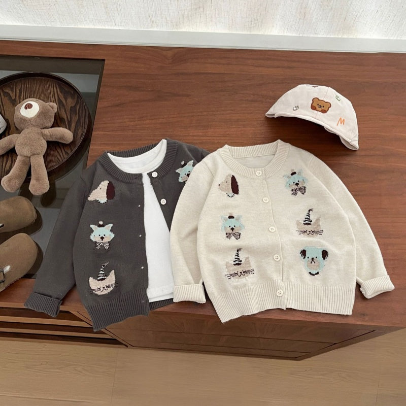 【BABY&KID】韓国風カートゥーンニットカーディガンSK101823