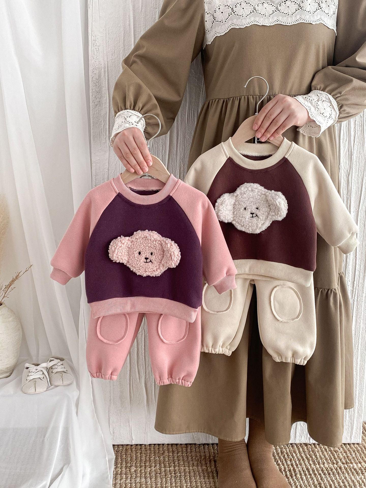 【BABY&KID】クマ柄カジュアルセットアップSK022402