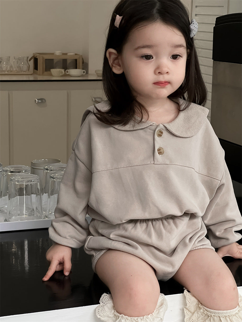 【BABY&KID】無地トップス&パンツセットSK012408