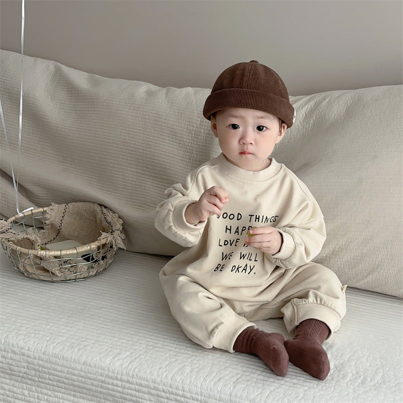 【BABY】英字入り長袖オールインワンSK11515