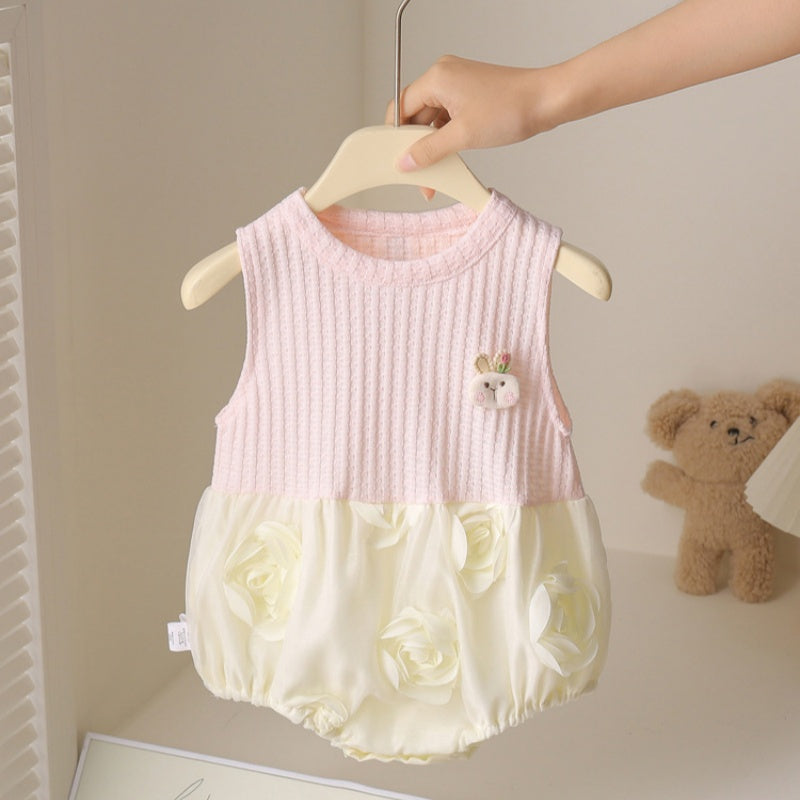 【BABY】夏新作 立体花ロンパース、ワンピースSK091928