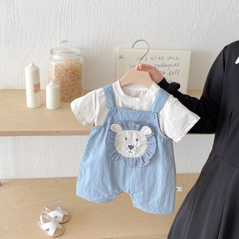 【BABY】夏新作 ライオンサロペット&TシャツSK090614