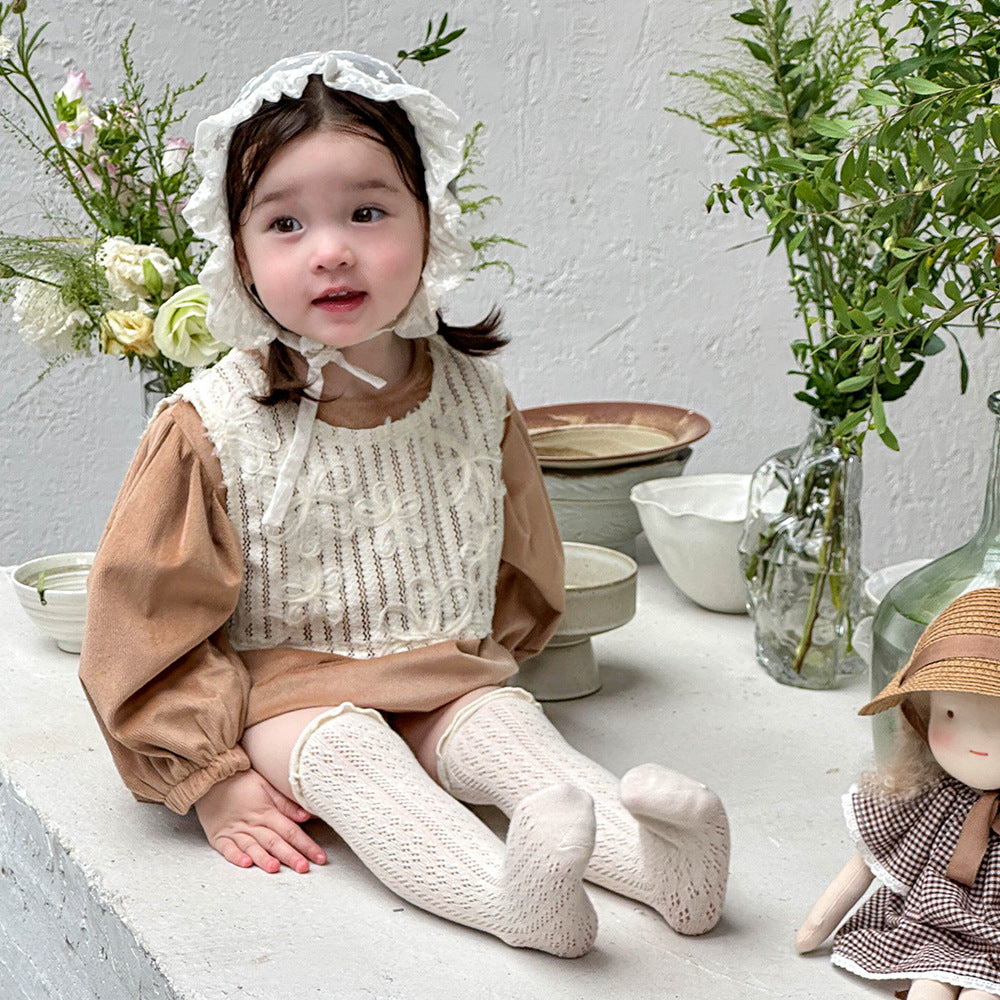 【BABY】レース花刺繡ロンパースSK11536