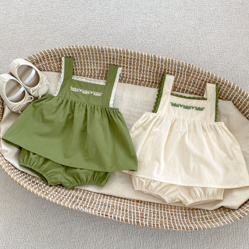【BABY】夏新作 無地刺繍セットアップSK091327
