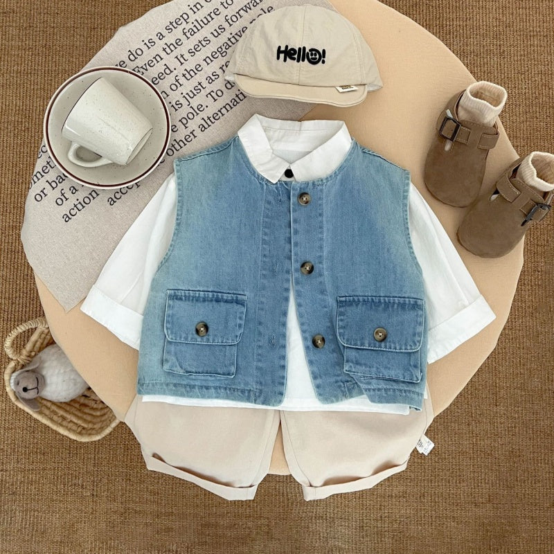 【BABY&KID】レトロデニムベストSK100208