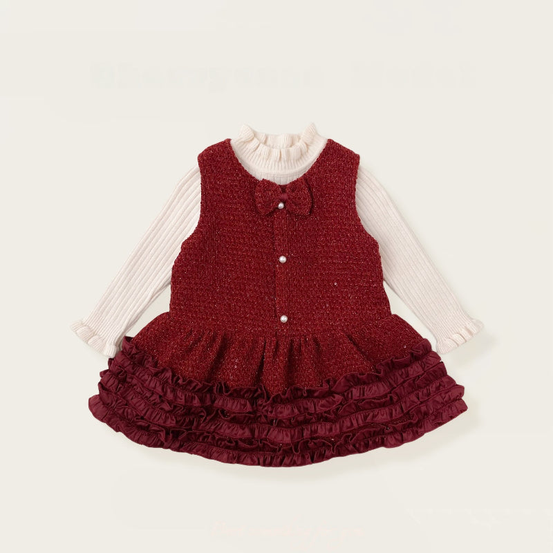 【BABY&KID】冬新作 小香風ジャンパースカート&ニットセーターSK102427