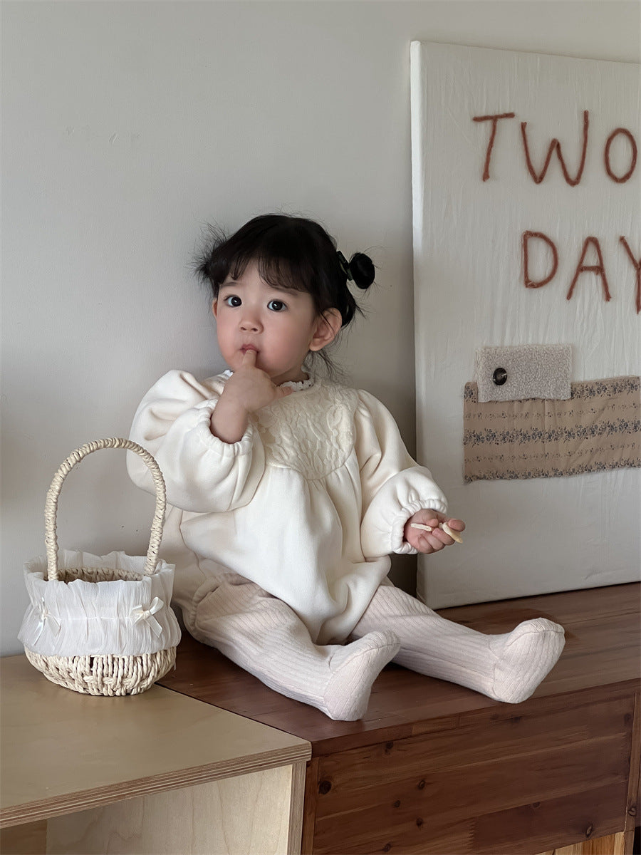 【BABY】厚手レースロンパースSK012410