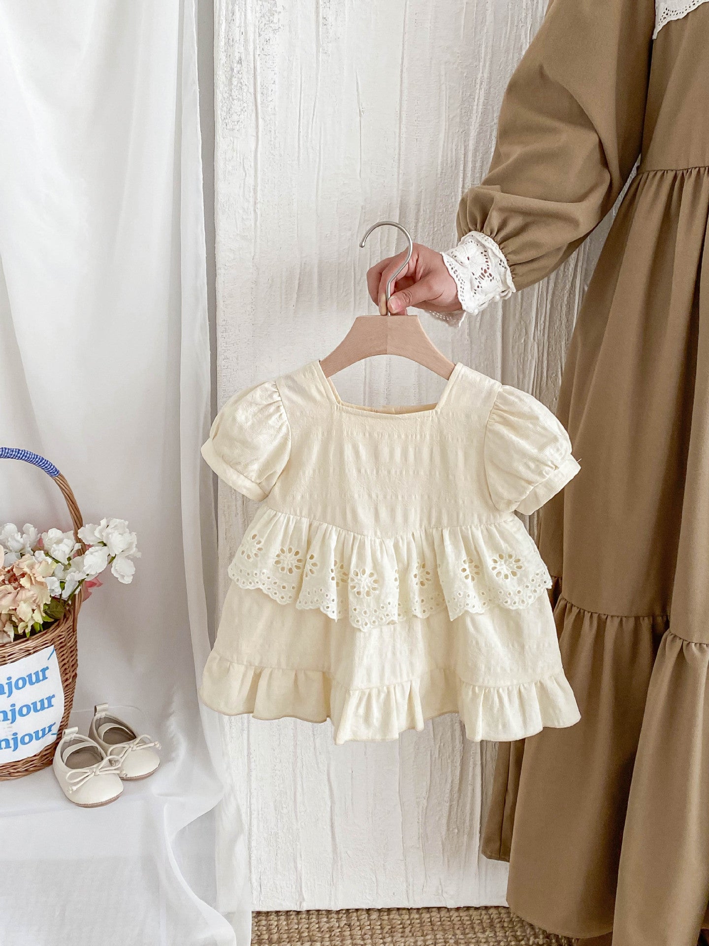 【BABY&KID】夏新作 刺繍花辺ワンピースSK071929