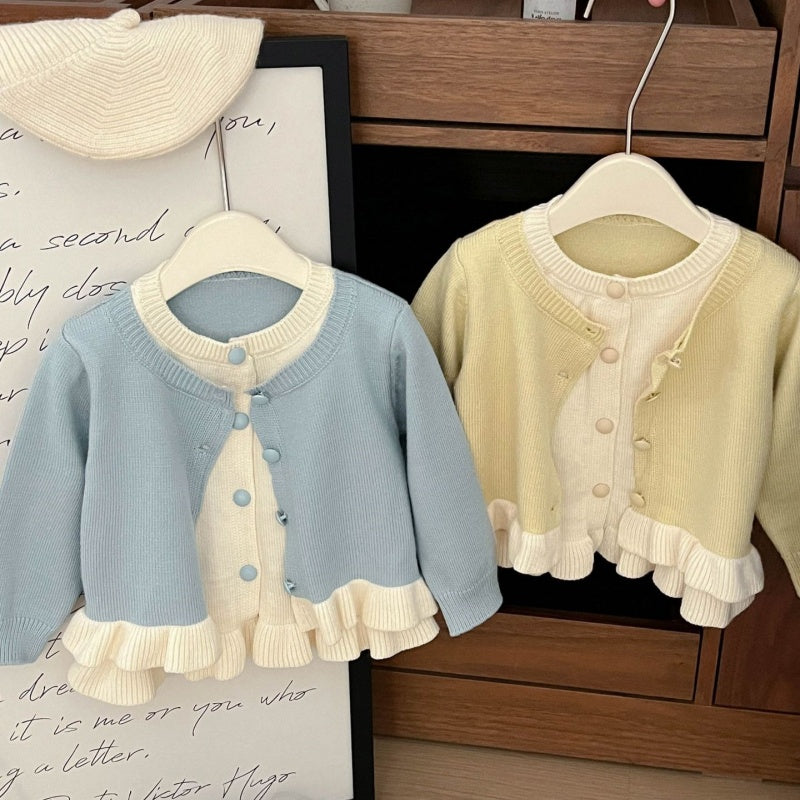 【BABY&KID】花柄フリルニットカーディガンSK101827