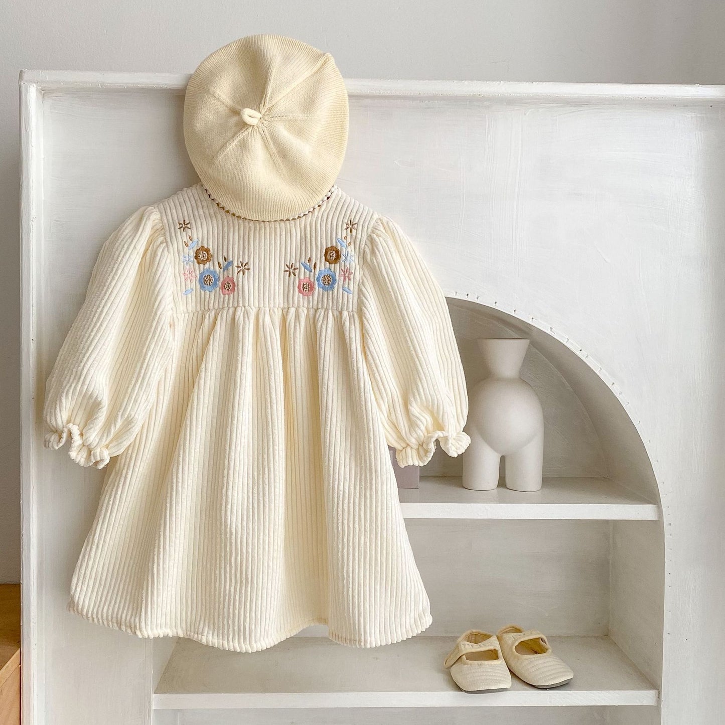 【BABY&KID】コーデュロイフラワークリーワンピースSK031804