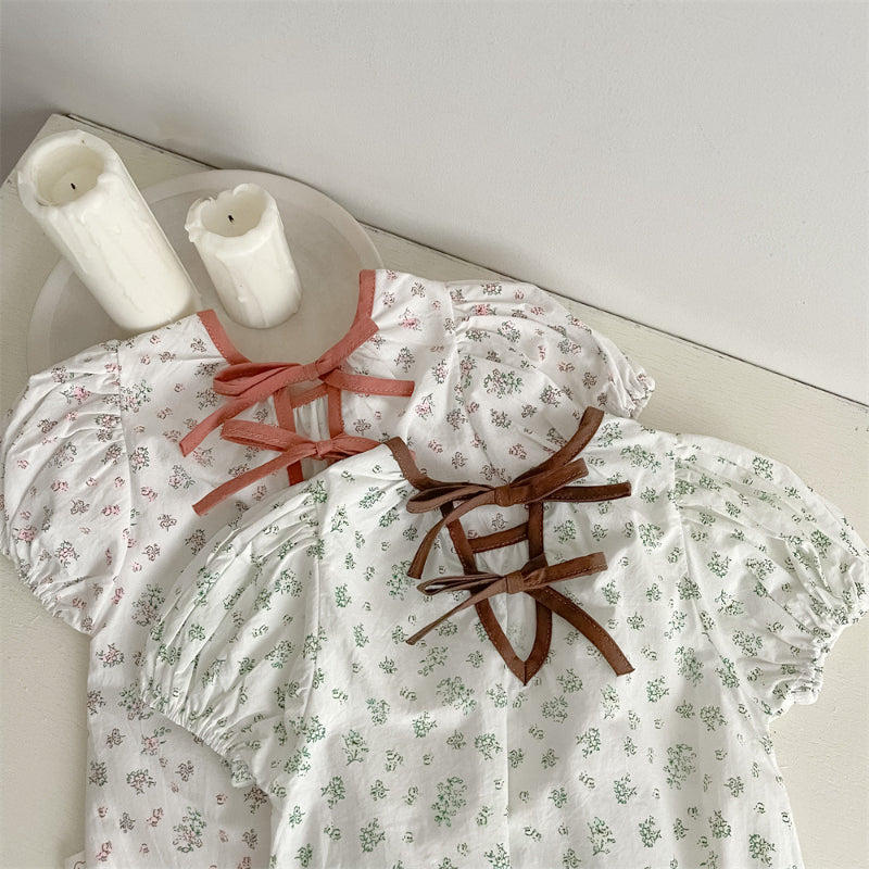 【BABY】夏新作 花柄バックリボンロンパースSK091317