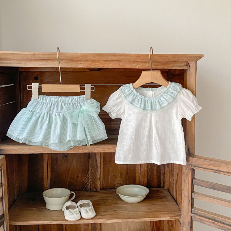 【BABY&KID】夏新作 クルーネックトップス&スカートパンツSK072315