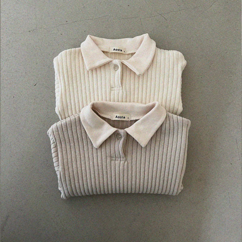 【BABY&KID】フリル襟リブTシャツSK012819