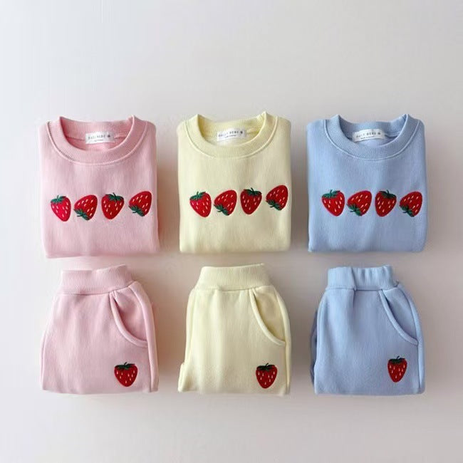 【BABY&KID】韓国風 イチゴセットアップSK030305