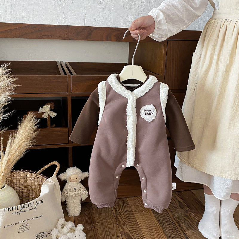 【BABY】冬新作 ロゴ刺繍オールインワンSK102109