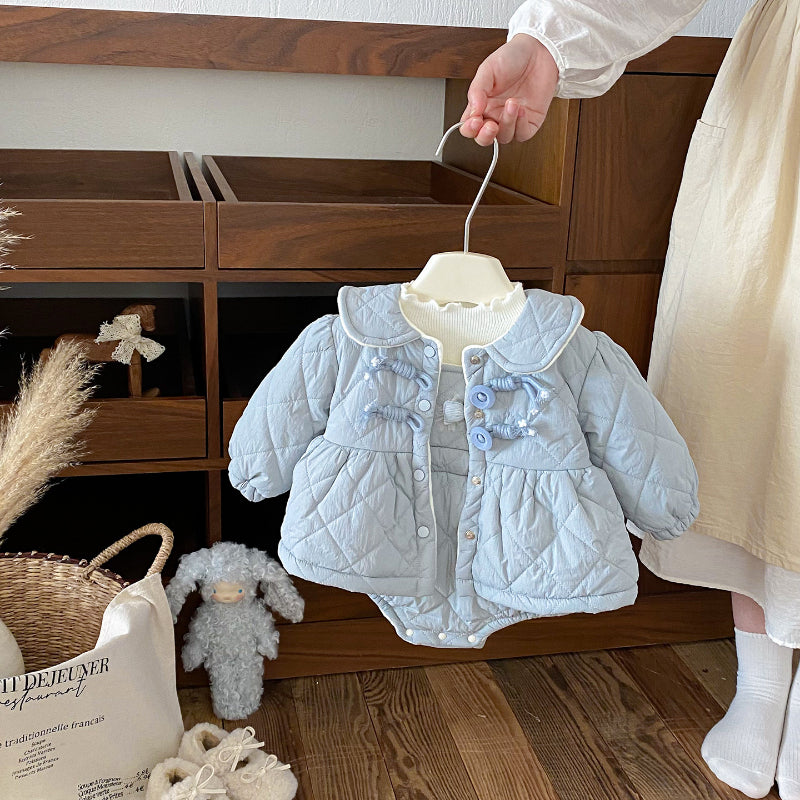 【BABY】冬新作 リボン裏起毛キャミロンパース、アウターSK102126