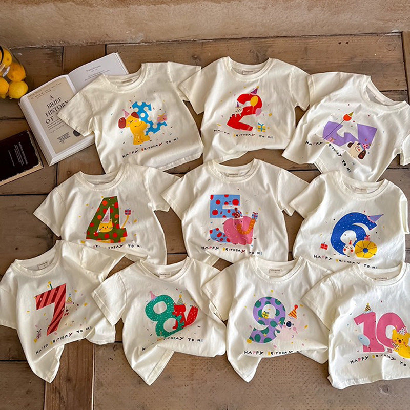 【BABY&KID】夏新作 コットンキャラクタープリント半袖TシャツSK091625