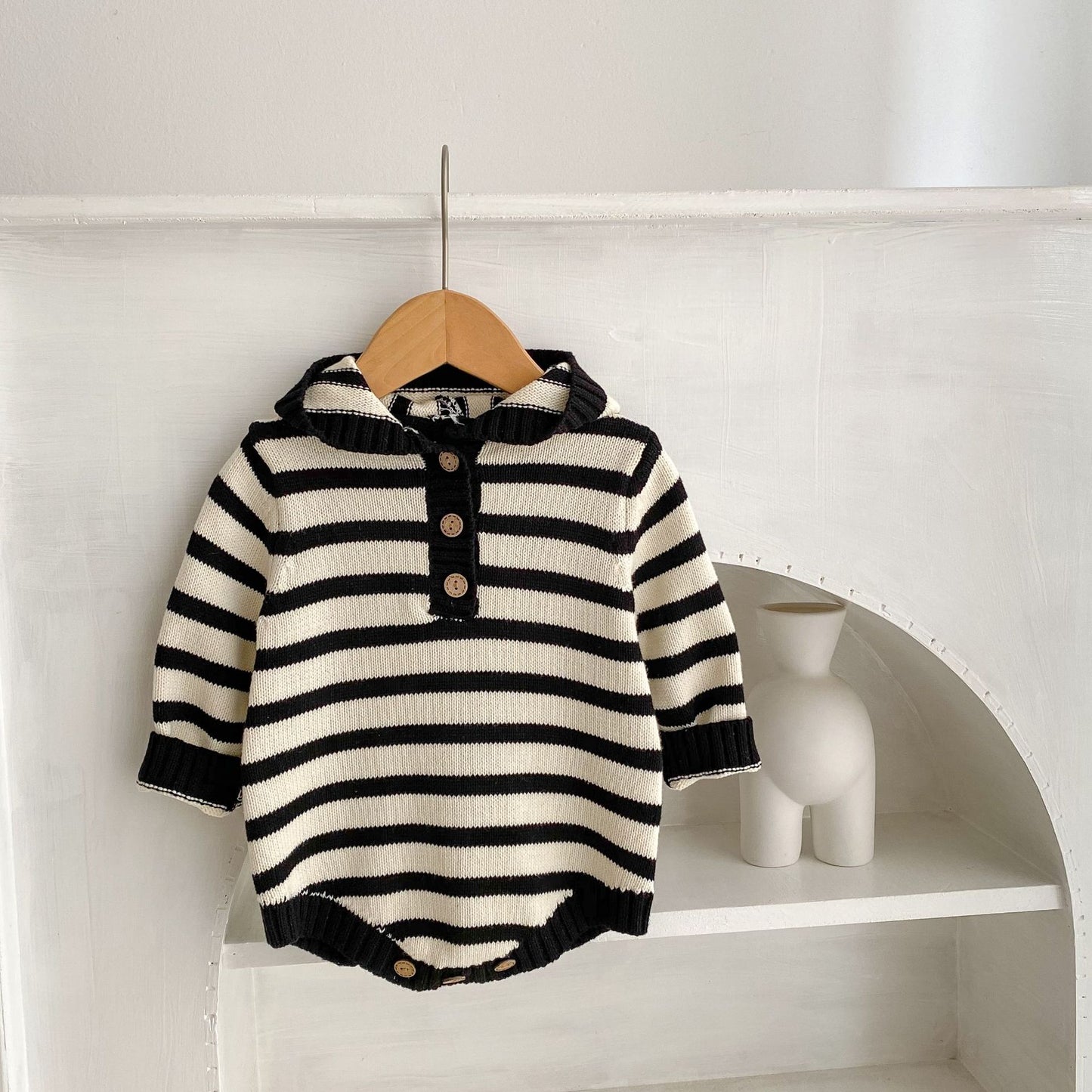【BABY&KID】シンプル系ニットプリンスロンパースSK022213