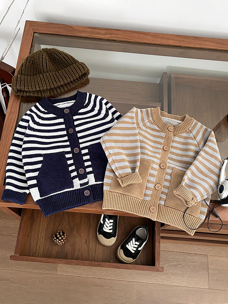 【BABY&KID】オシャレボーダーカーディガンSK022205