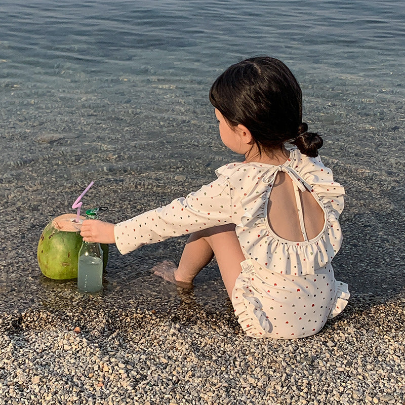 【BABY&KID】夏新作 バックオープン長袖水着SK090901