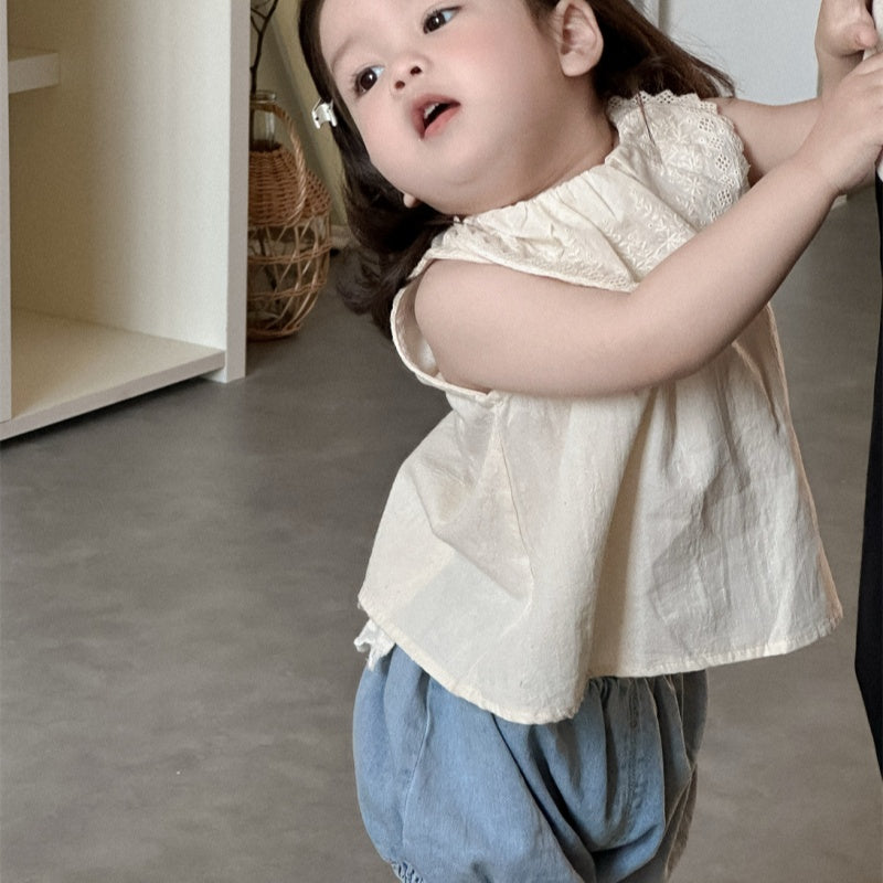 【BABY】夏新作 フリルブラウス、デニムショートパンツSK092220