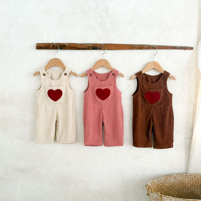 【BABY】コーデュロイハート刺繍サロペットSK100819