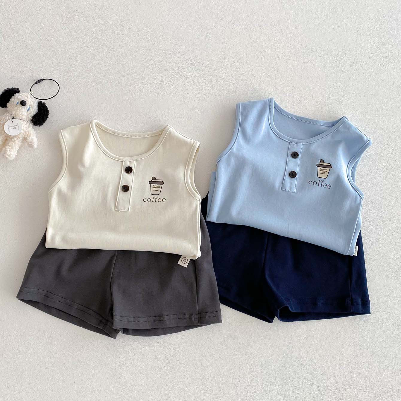 【BABY】夏新作 CoffeeコットンセットアップSK062720