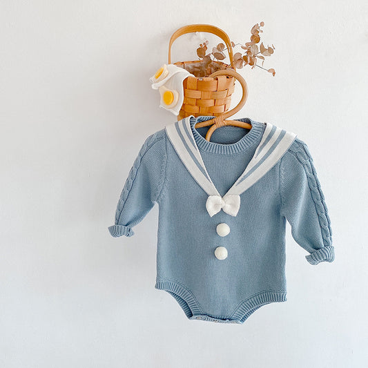 【BABY】セーラーニットロンパースSK031007
