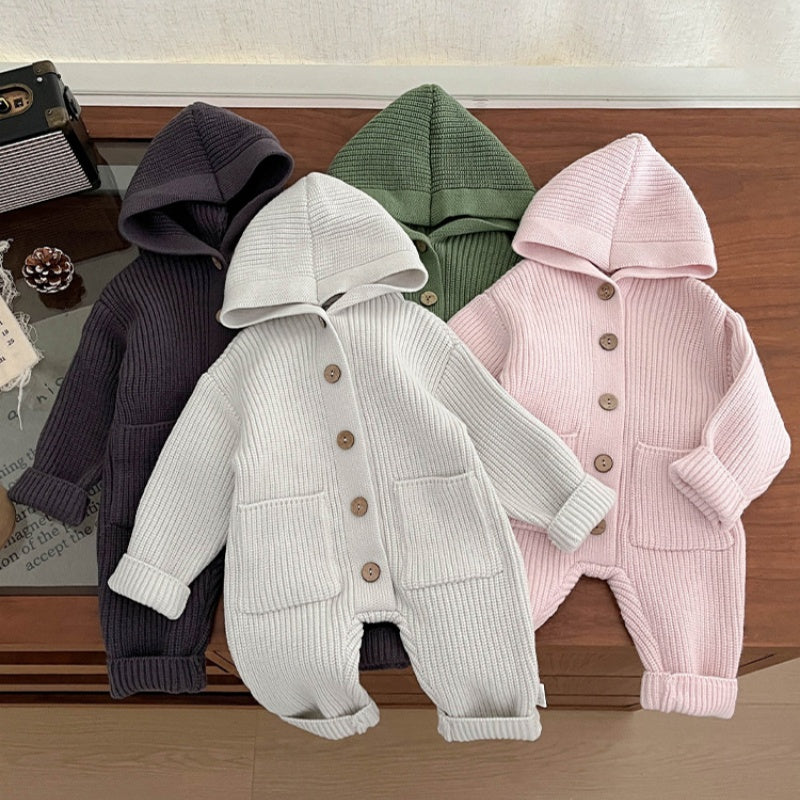 【BABY】大きめポケットニットフードカバーオールSK102631