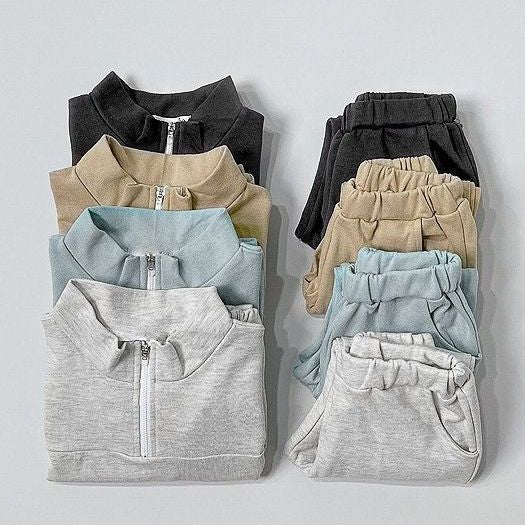 【BABY&KID】ハイネック暖かいオシャレセットアップSK030314