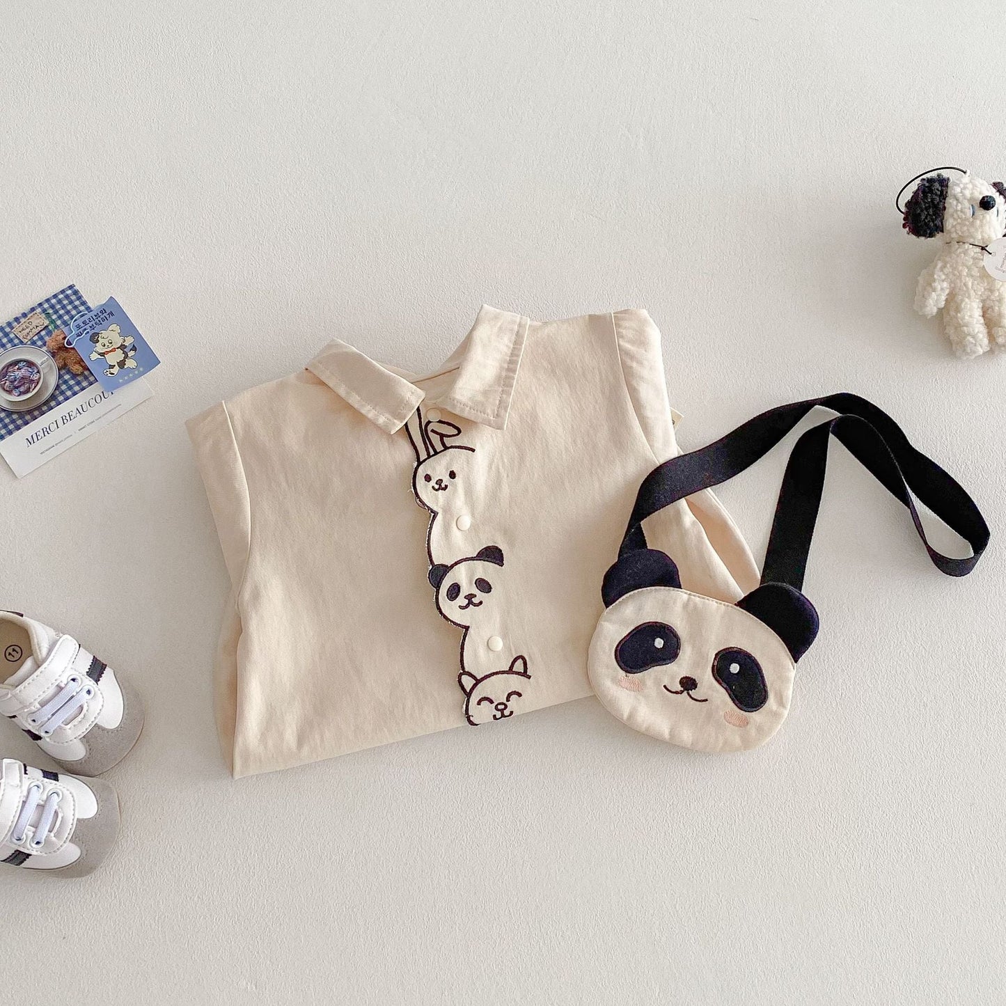 【BABY】アニマル刺繡可愛いロンパースSK031505