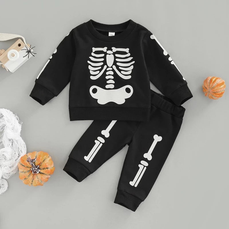 【BABY&KID】ハロウィンスカルボーンセットアップSK102010