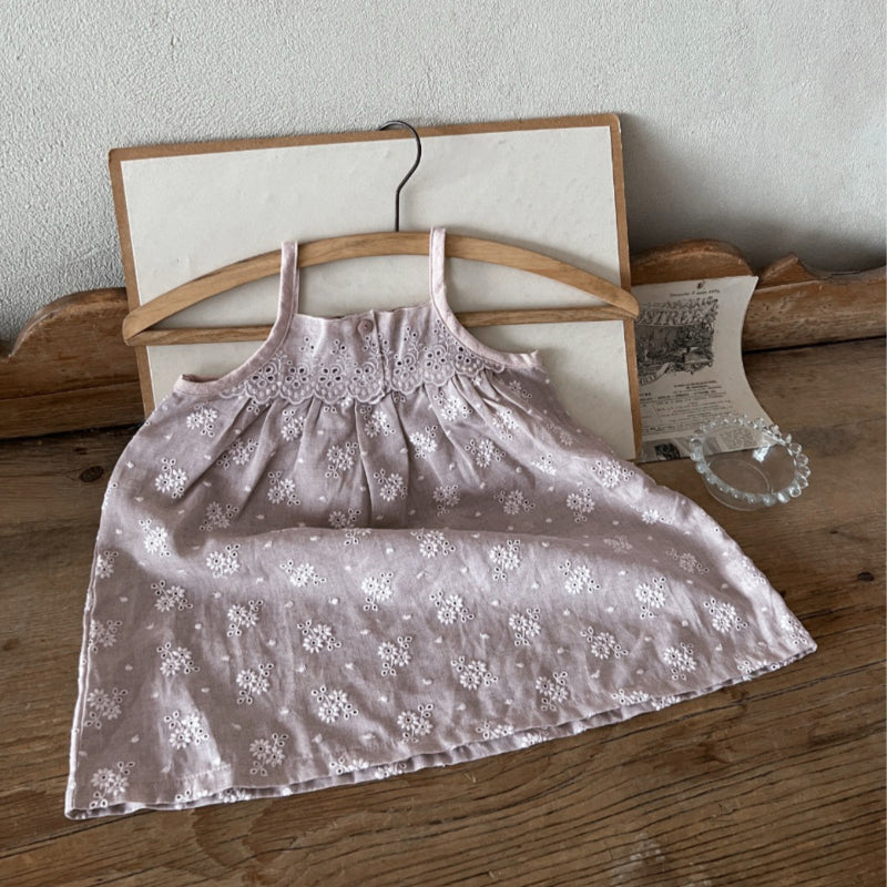 【姉妹服】夏新作 ヴィンテージ風総刺繍キャミロンパース、ワンピースSK082517