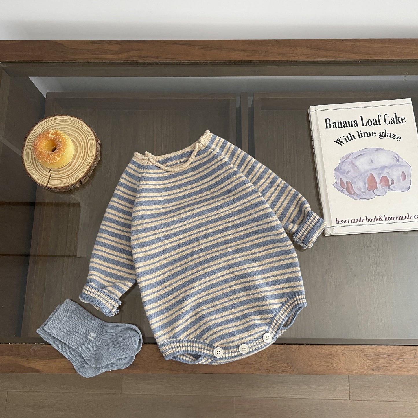 【BABY】ベーシックボーダーロンパースSK023005