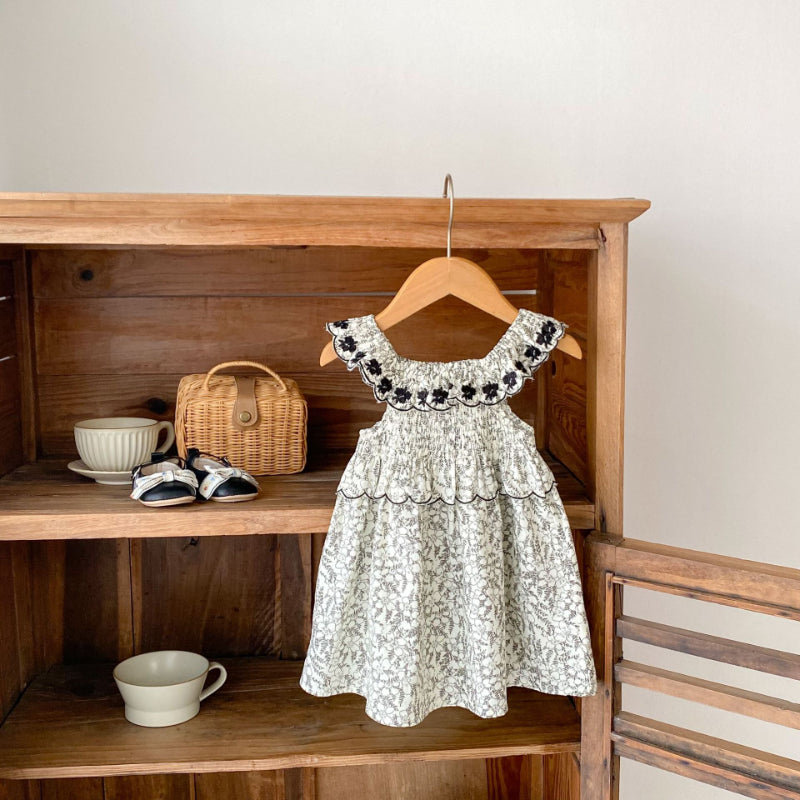 【BABY&KID】夏新作 フローラル刺繍ノースリーブワンピースSK090322