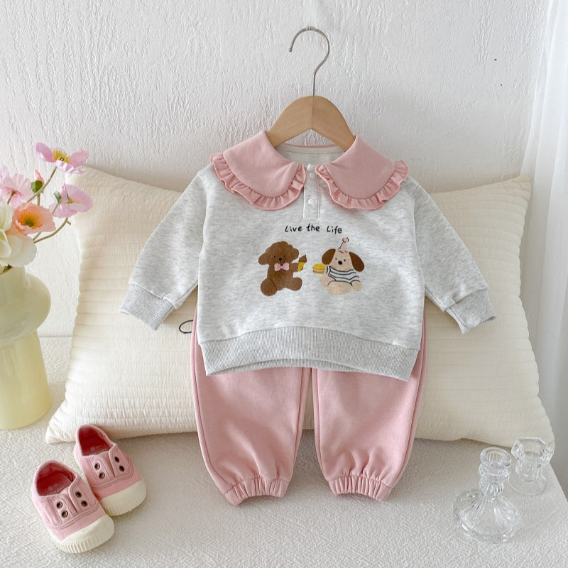 【BABY&KID】わんこプリントセットアップSK092702
