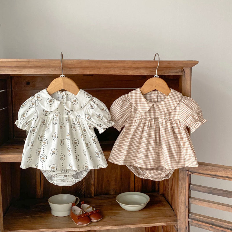 【BABY】夏新作 フラワー、チェックセットアップSK071920