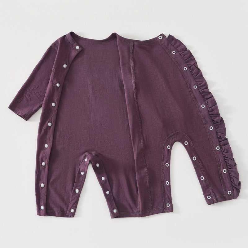 【BABY】北欧風フリルジャカードニットカバーオールSK102617