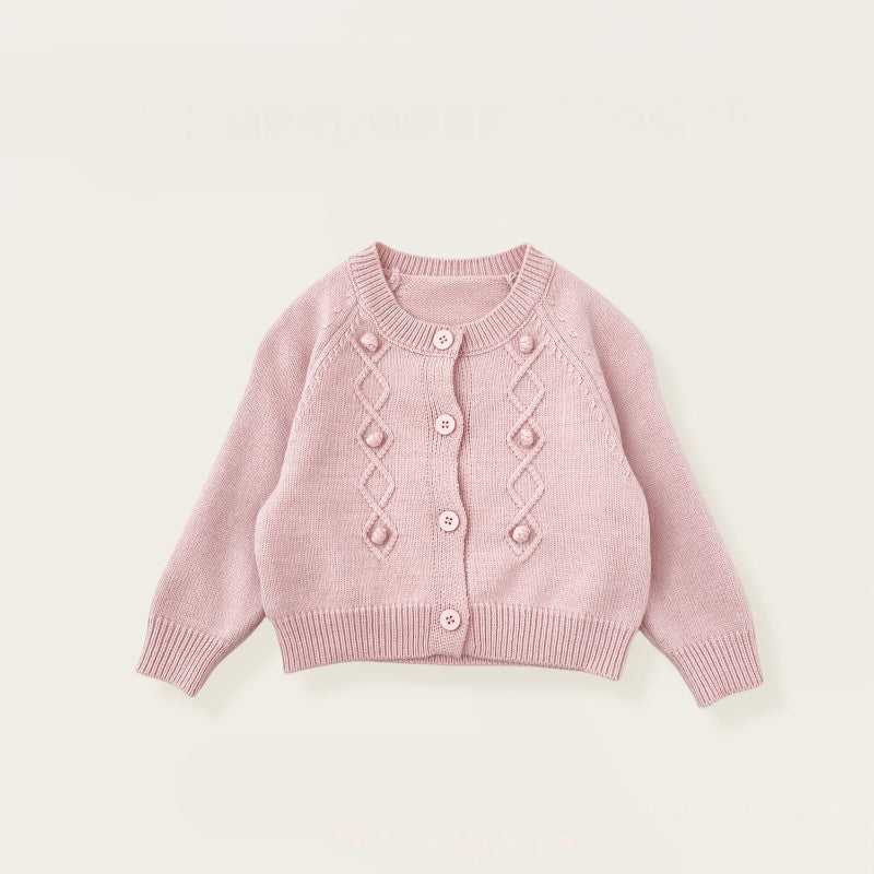 【BABY&KID】ポンポンカーディガン&リボンチュールワンピースSK102431