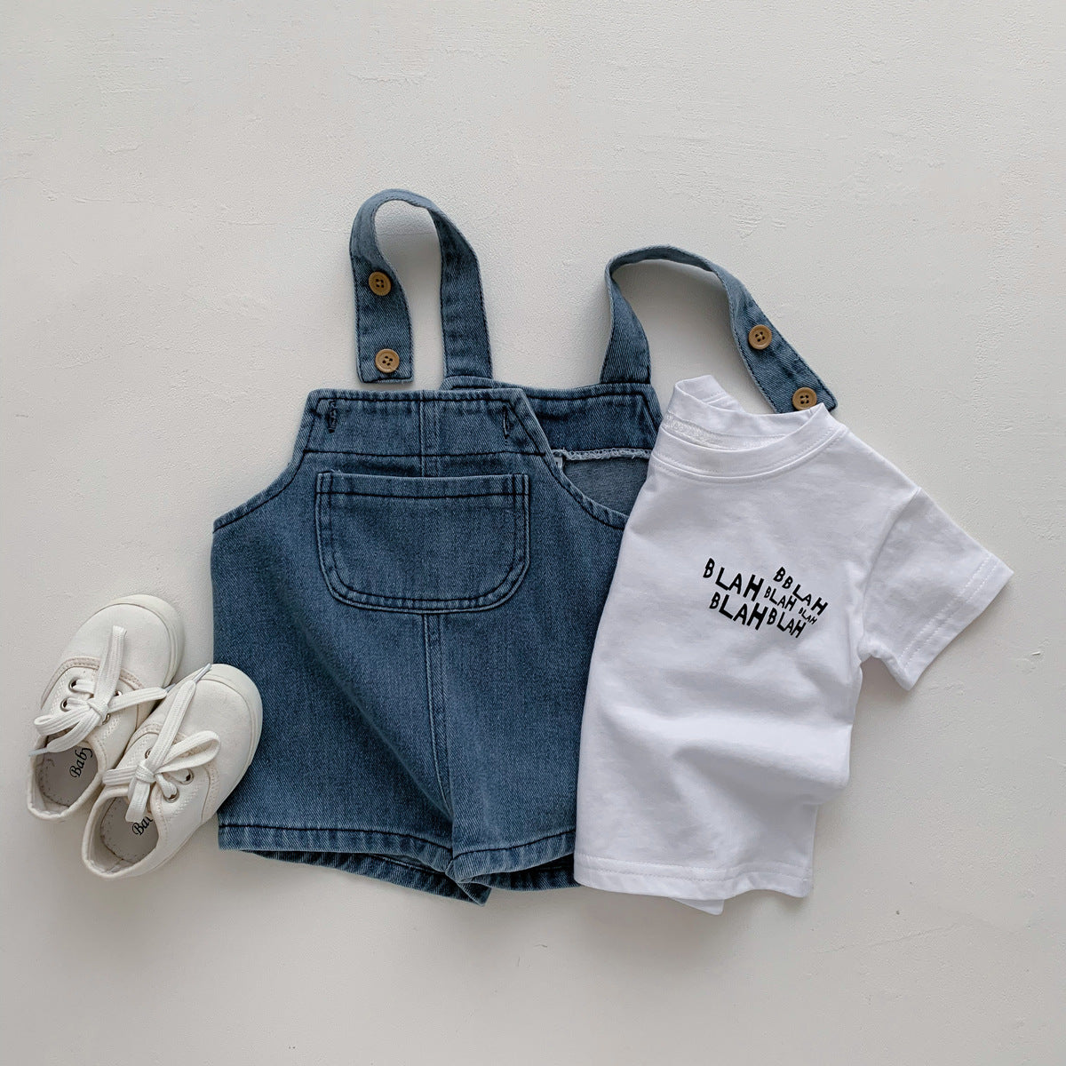 【BABY&KID】夏新作 デニムショートサロペットセットSK062723